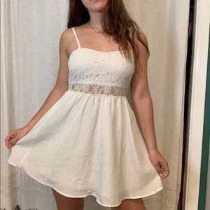 White Lace Top Dress